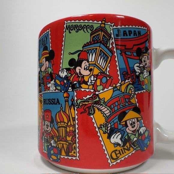 Disney World Travel Postage Stamp Mug/Cup Japan Ceramic Mickey Mouse VTG - Picture 10 of 16